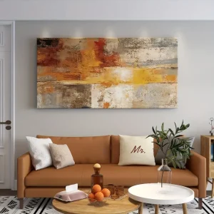 Modern Horizontal Abstract Art Deco Canvas Poster with 1.5 inch thick wood frame