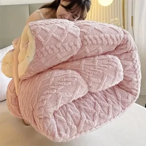 Double-Sided Plush Fleece & Sheepskin Comforter