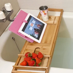 Bamboo Bath Tray Table.