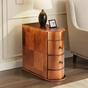 Side End Table with 2 Drawers Table