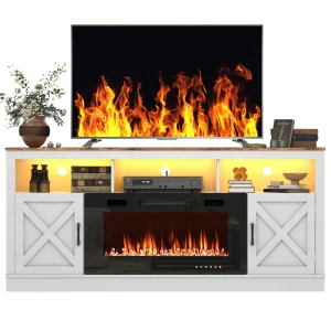 Farmhouse Fireplace TV Stand