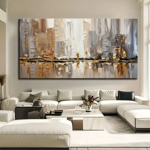 Large modern abstract oil painting,